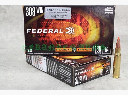 Federal Fusion Tipped .308 Win. 180gr. 11,7g 20 Stück Fusion Tipped