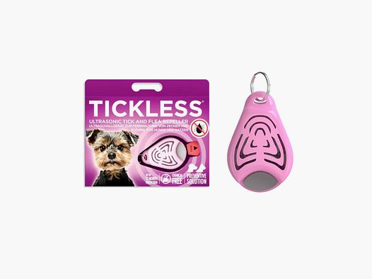 Ultrasonic tick repeller TickLess PETS pink – for ticks and fleas for animals, dogs and cats – attaches to the collar