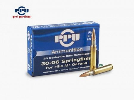 PPU PRVI PARTIZAN Munition Kal.30-06 Springfield 150gr special M1 Garand