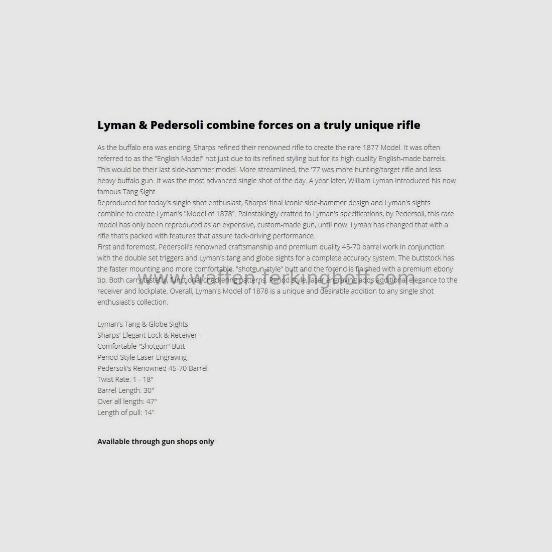 Pedersoli Lyman 1878 Sharps 30"