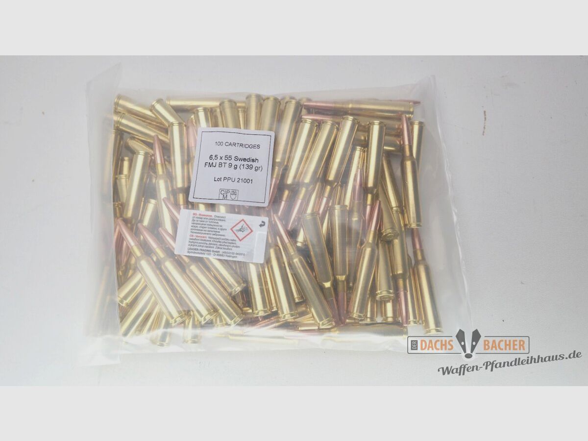 PPU Privi Partizan 6,5x55 SE Swedish 9g/139gr FMJ BT 100 Schuß Bulk