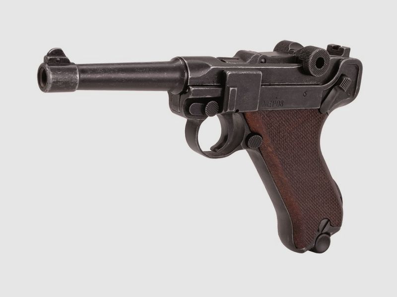 ESC ME Mod. P08 aspetto antico impugnatura in legno 9mm P.A. armi a gas e segnale
