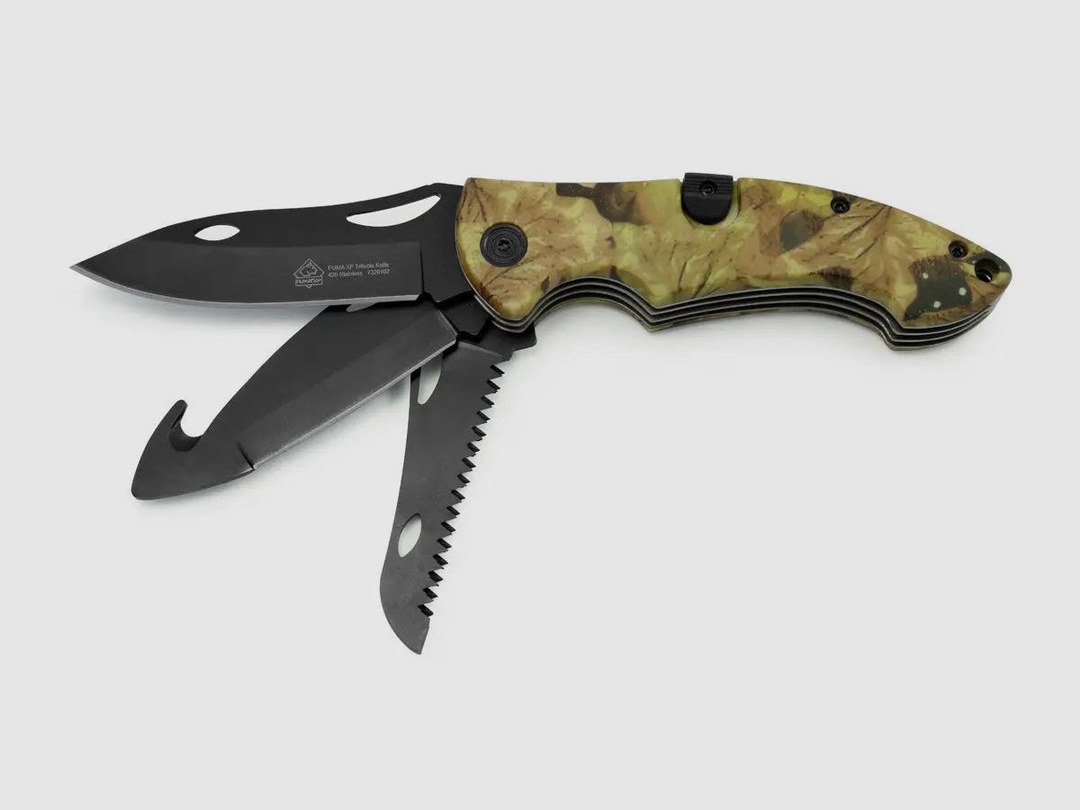 PUMA XP Trifecta Couteau Pliant 3 Lames, camo