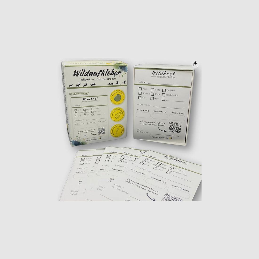 Jagersmederij Wildstickers | 100 stuks | Formaat A7, 105 x 74 mm