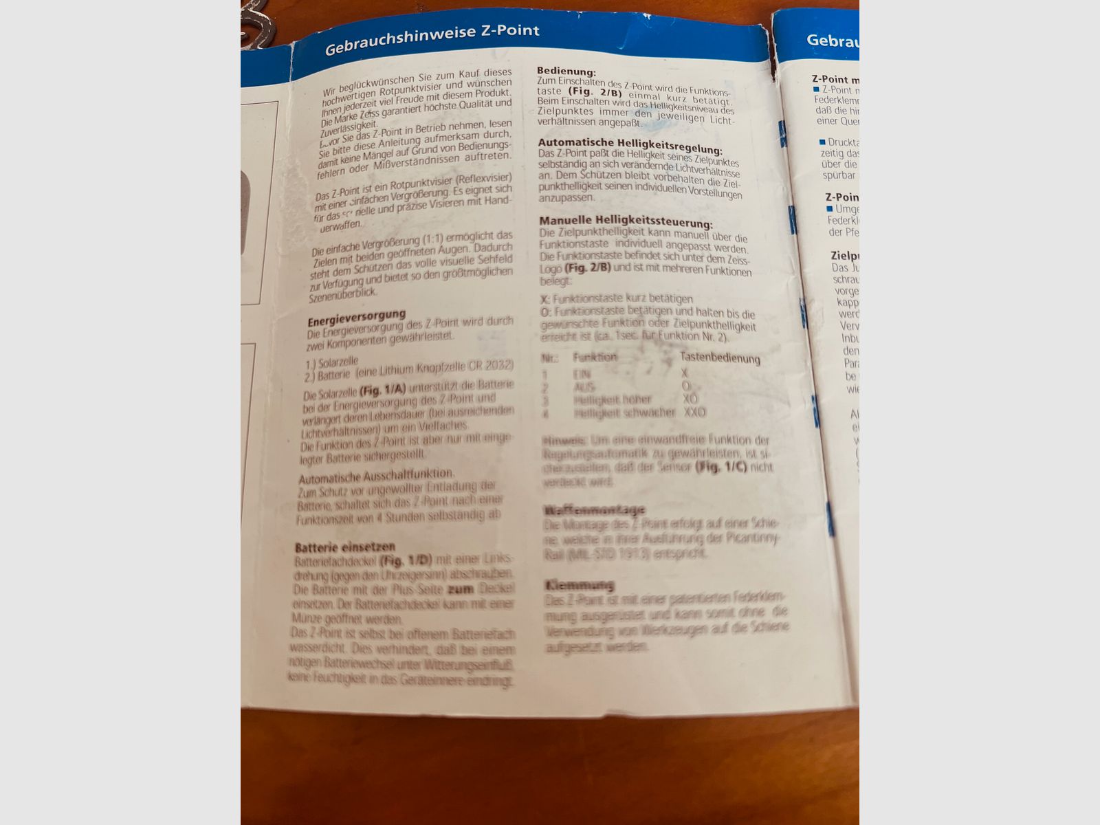 Zeiss red dot sight for Picatinny rail