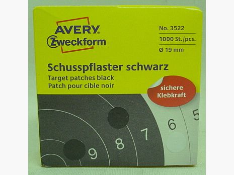Schietpleister zwart - 19mm