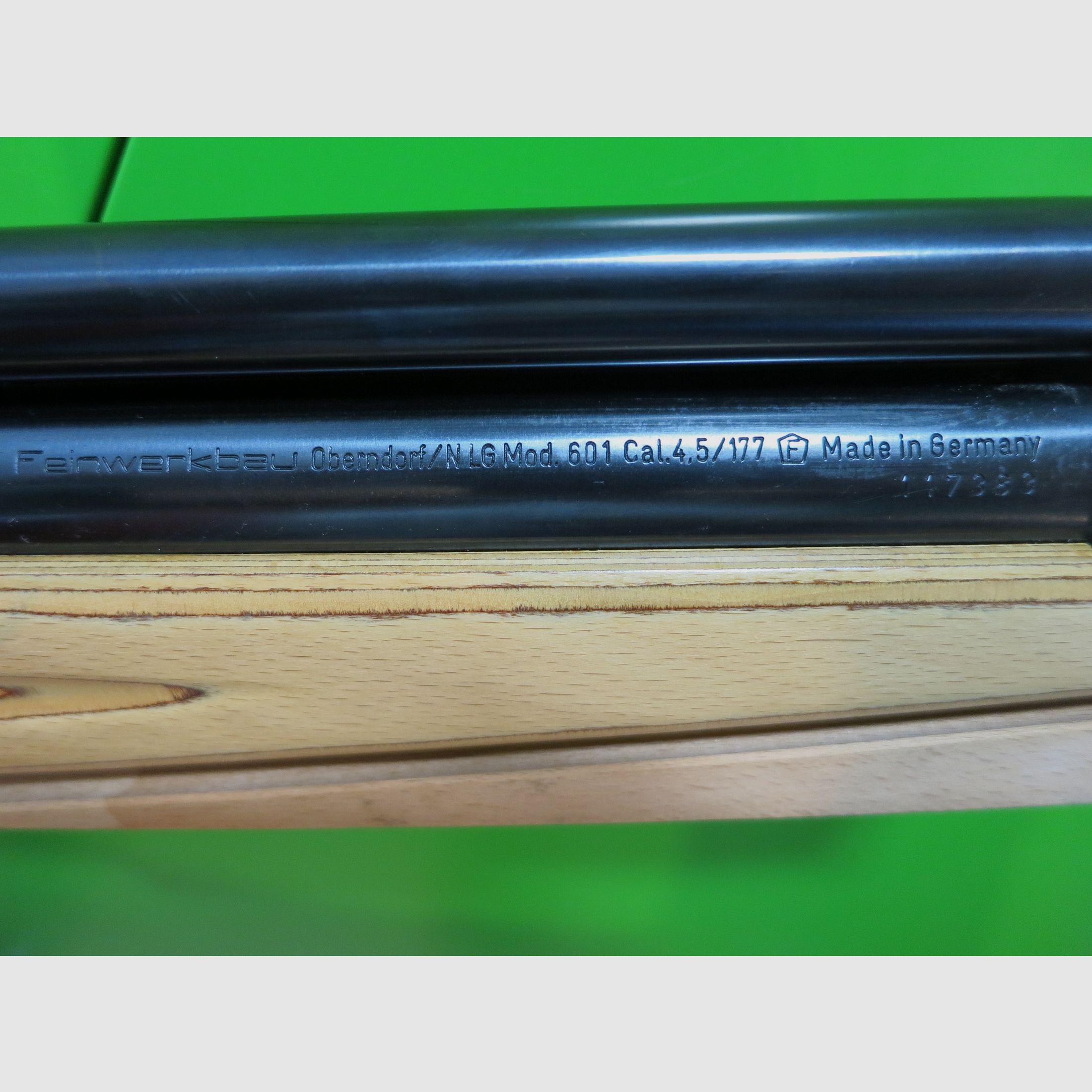 Feinwerkbau 601 (FWB601) fucile ad aria compressa da competizione; SISTEMA SINISTRO, calciolo regolabile, copri-calciolo, diottro, calibro 4,5 mm .177 #48