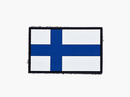 Finland Flag PVC Patch with Hook and Loop Fastener
