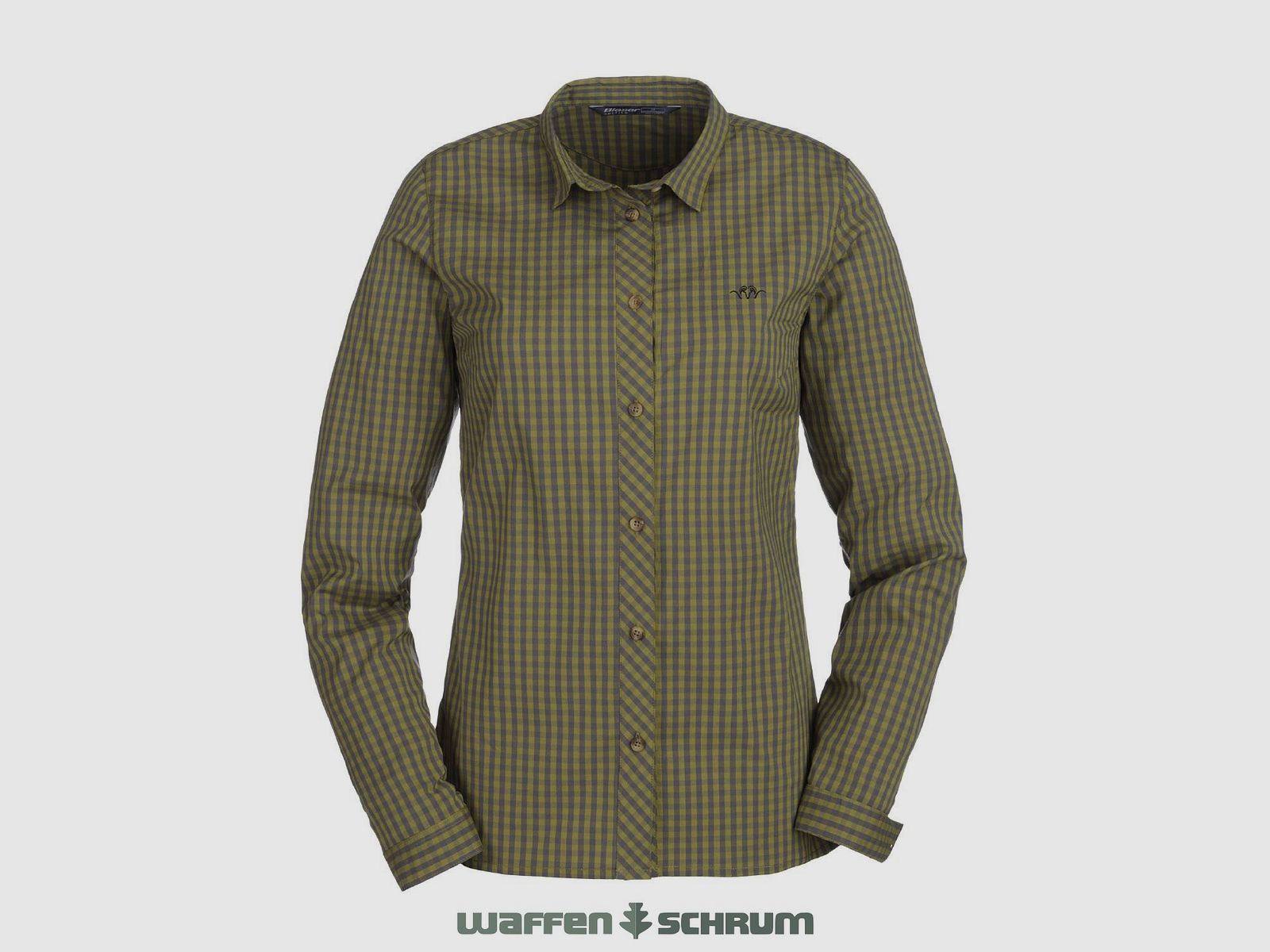 Blaser Bluse Stretch Sergia Oliv/Grau kariert