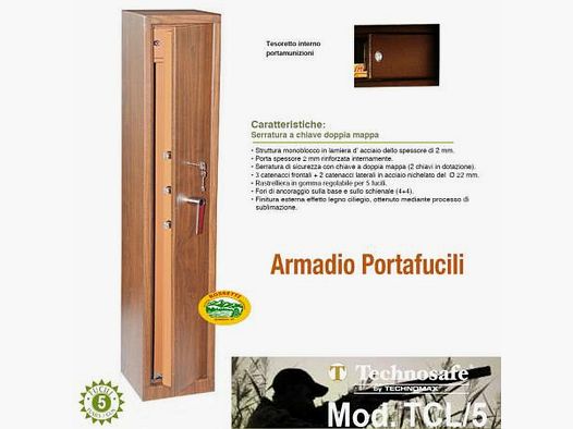 TECHNOMAX Schrank 5 Plätze Holzart Kirschbaum TCL/5