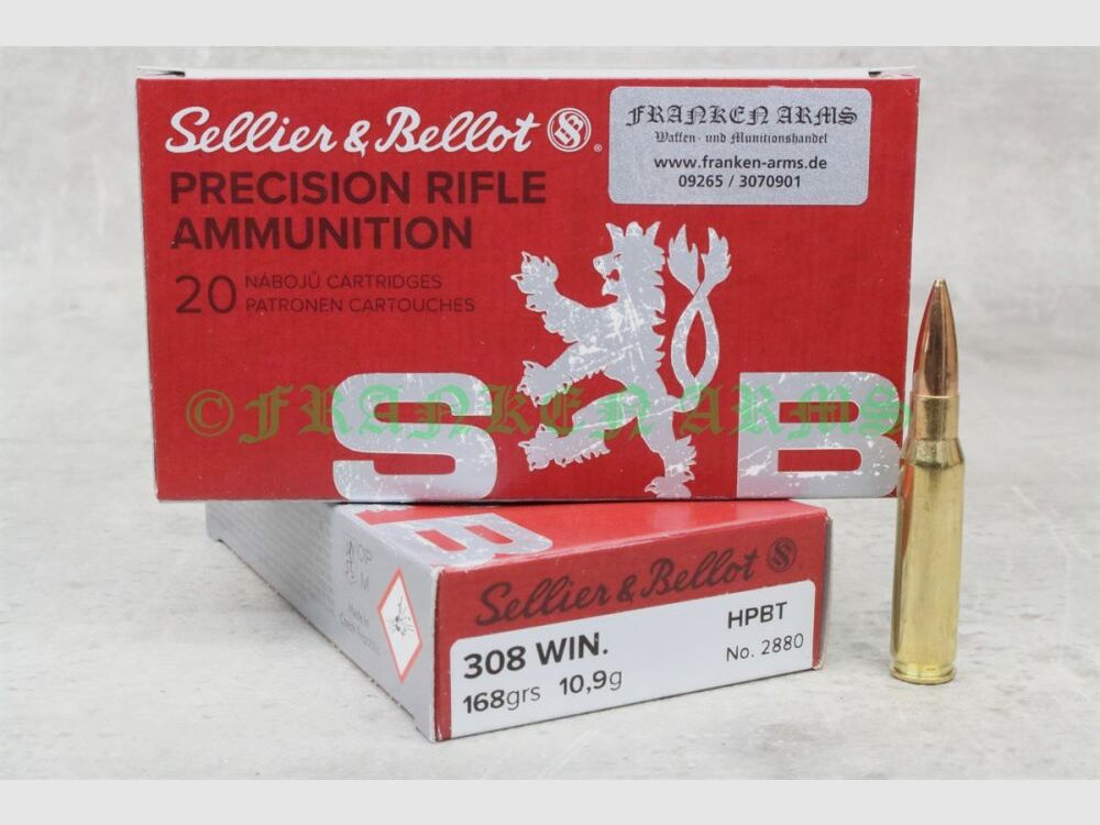 Sellier&Bellot OTM HPBT .308 Win. 168gr. 10,9g 20 Stück Staffelpreise