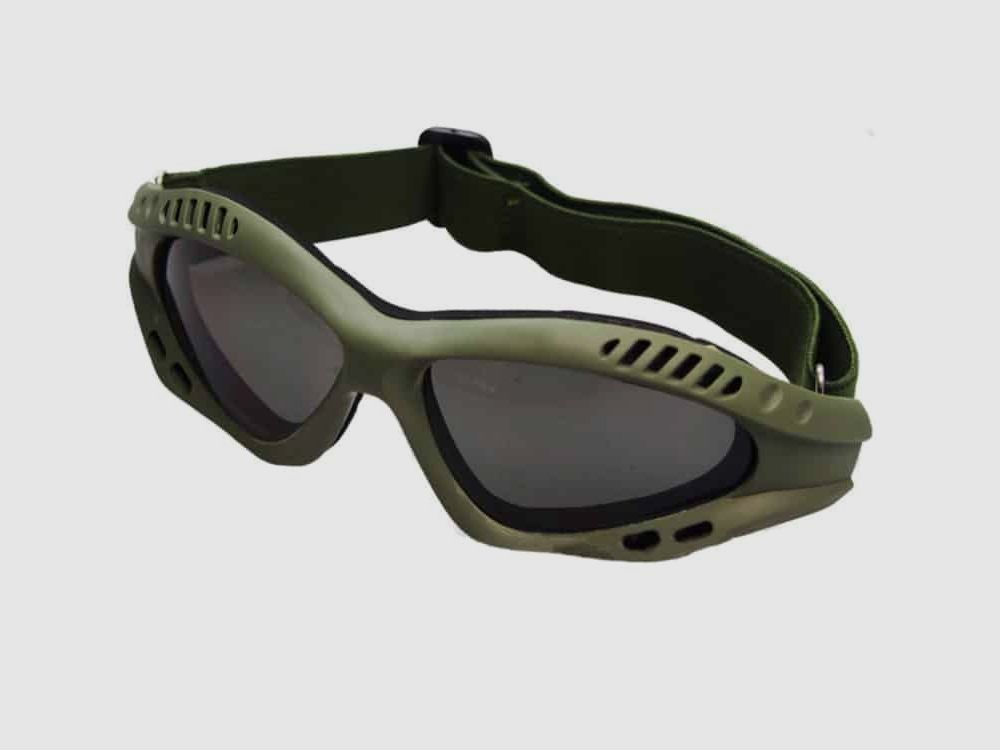 DELTA SIX FlexProtect Airsoft Schutzbrille (oliv - Smoke Glas)