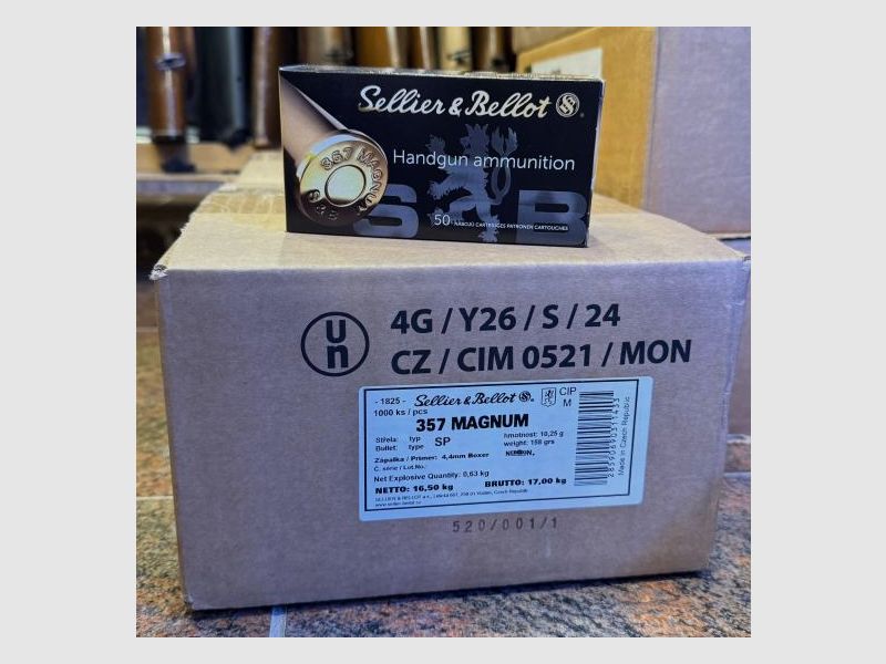 Sellier & Bellot (S&B) .357Mag SP 158grs - 510,00€ per 1000 stuks!