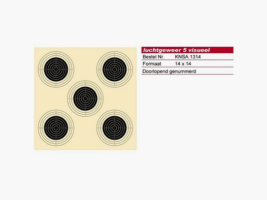 Schmid Paper 10m luchtgeweer - P1000 - Numbered, 14x14, 5 Targets