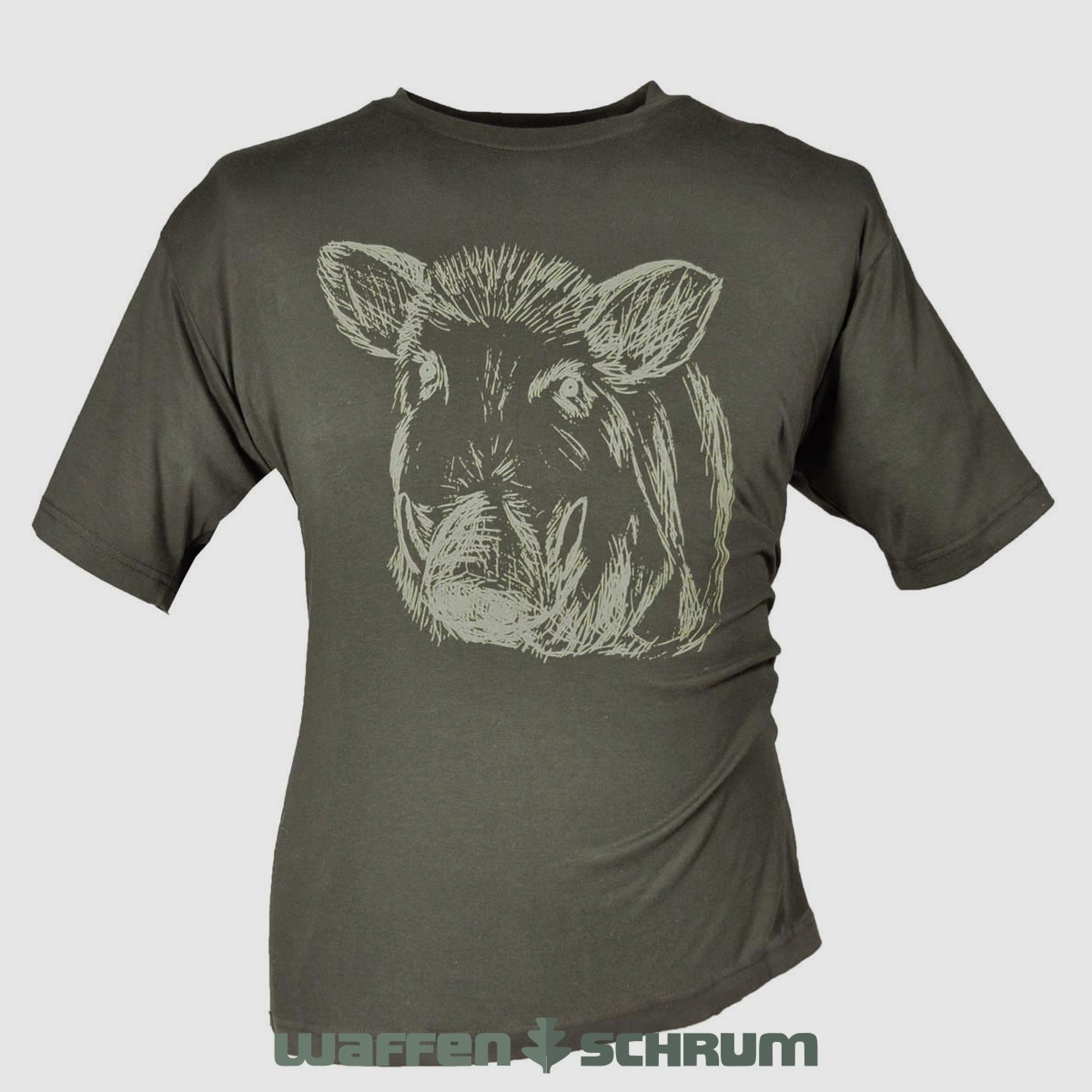 Hubertus T-Shirt Keilerkopf Oliv