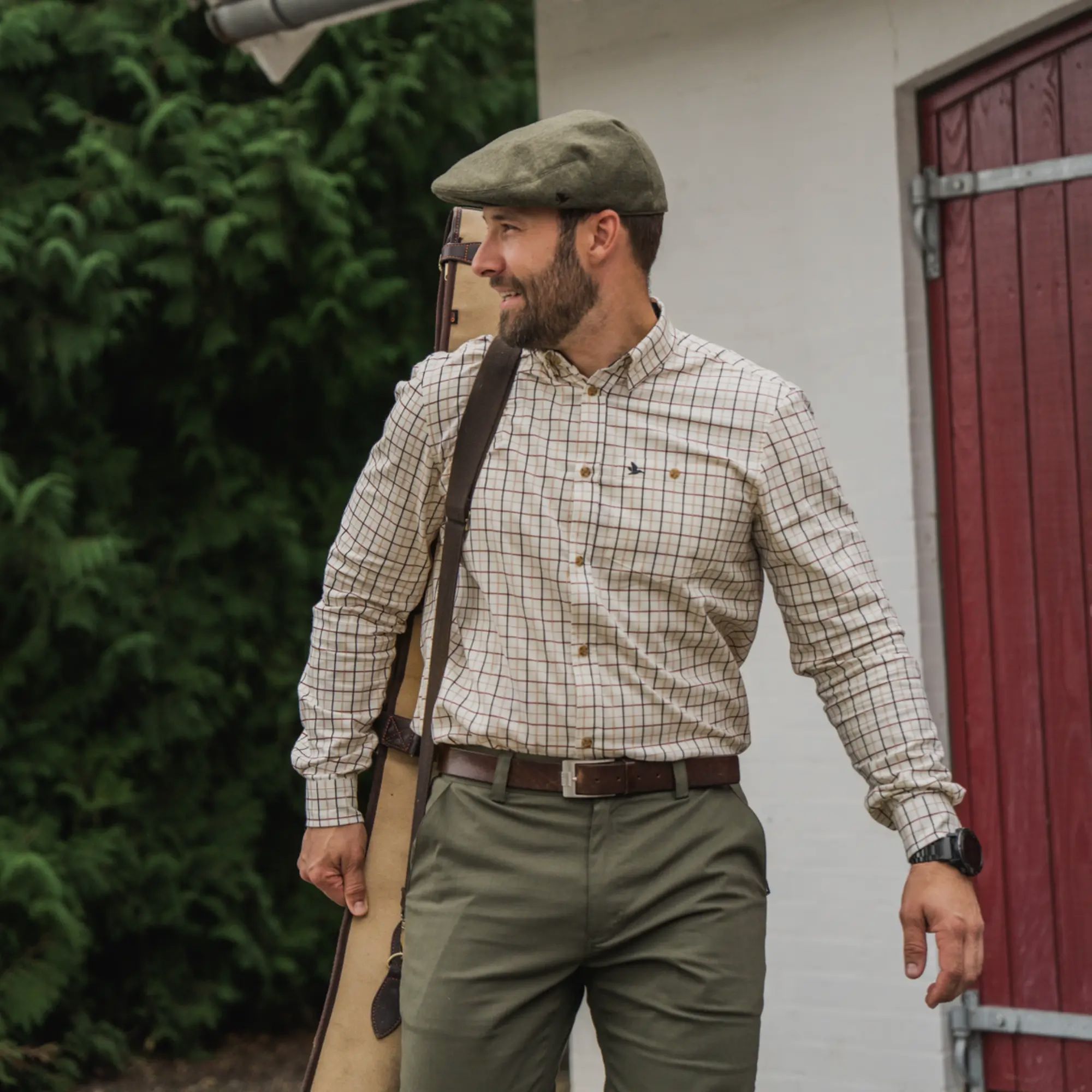 Seeland Jachtshirt Oxford Classic Blauw/Merlot Check