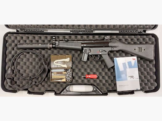 Heckler & Koch AANBOD - COMPLEET-SET SLB Heckler & Koch HK SP5 SD 9x19 Inclusief. Geluidsdemper Civiel. MP5 SD