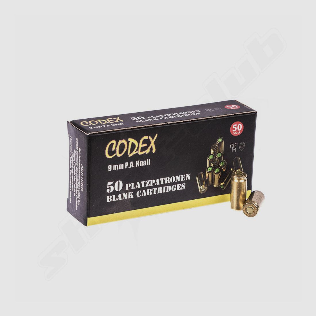 Albrecht Kind GmbH Codex Gold Schreckschussmuniti on 9mm P.A.K. - 50 Stück