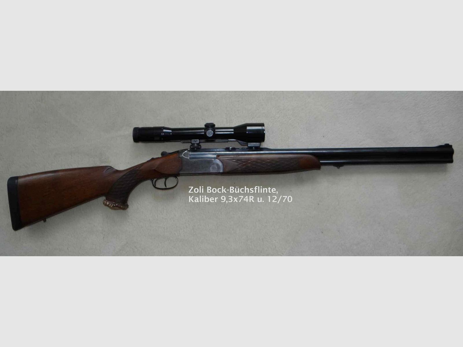 „ZOLI“ Bock-Büchs-Flinte, Kaliber 9,3x74R – 12/70