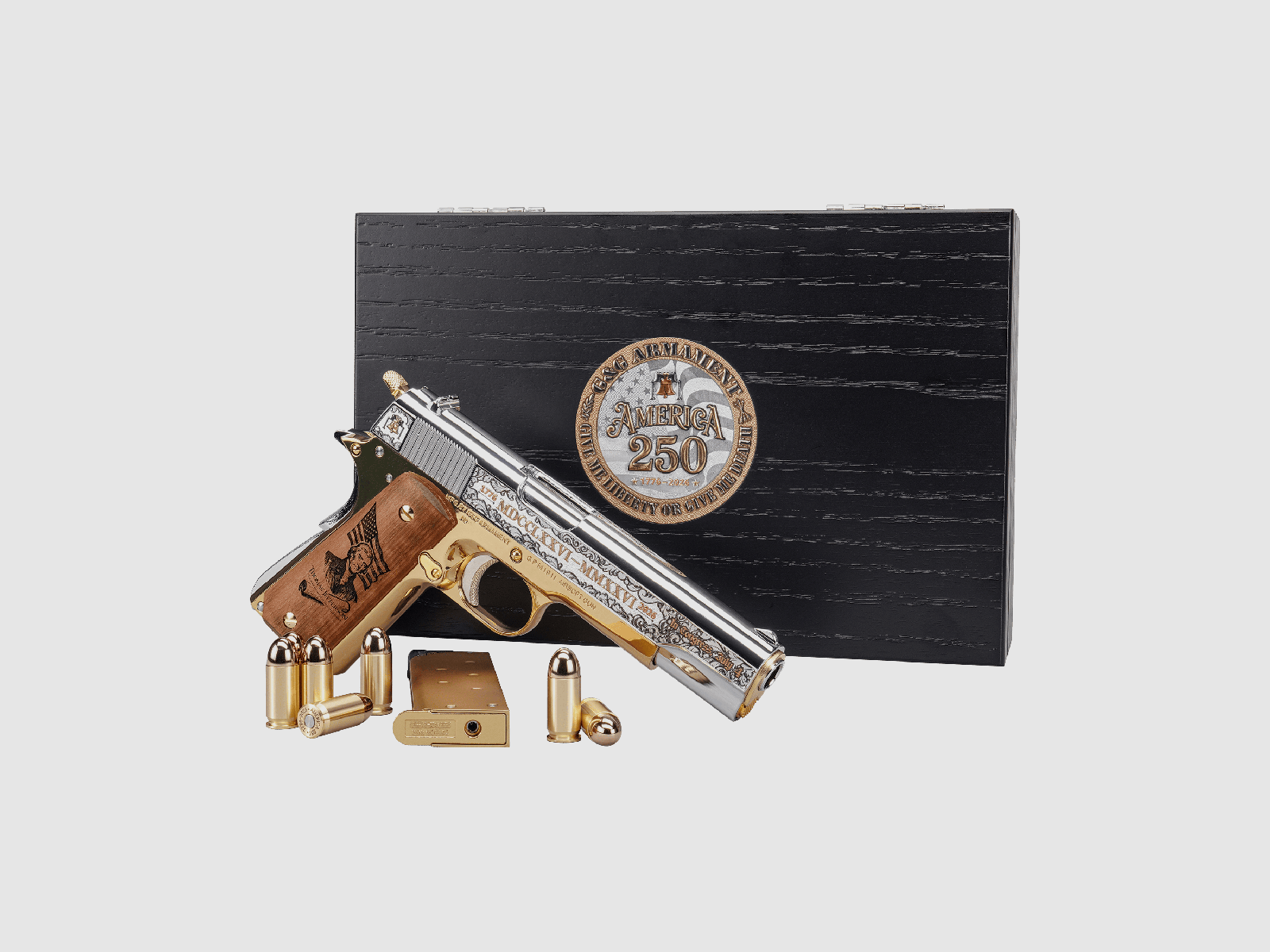 GPM1911 America's 250th Edition Gas Blow Back Pistol – Gold / Silver -F- | G&G, image 10 of 11
