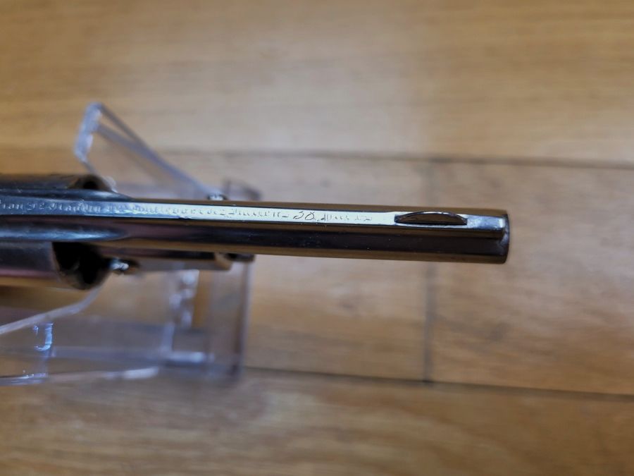 Raro revolver Claudin con sistema – Espulsione collettiva delle cartucce – 6 colpi – calibro .22LR (!) – Azione singola e doppia – Apertura verso l'alto – Pezzo rarissimo e non documentato in .22LR – Ottime condizioni, immagine 14 di 23