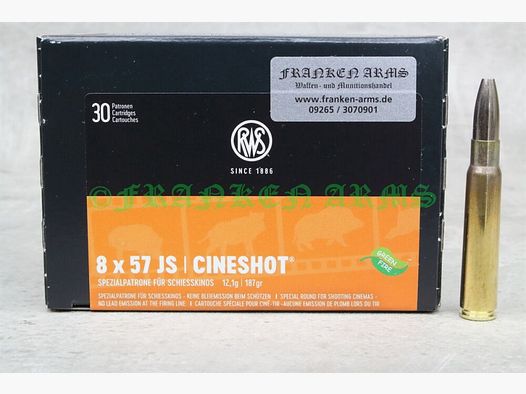RWS Cineshot 8x57IS 187gr. 12,1g 30 pièces Prix dégressifs