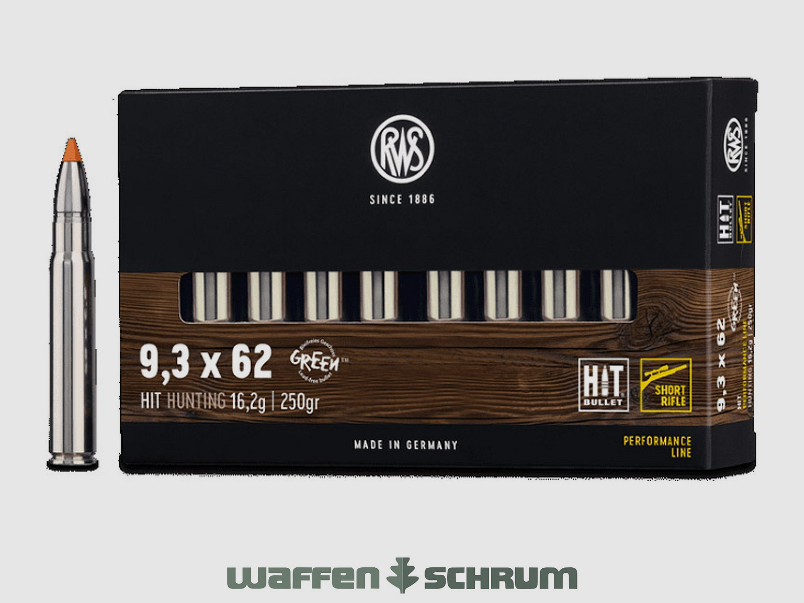RWS HIT 16,2g - 250gr 9,3X62 Short Rifle