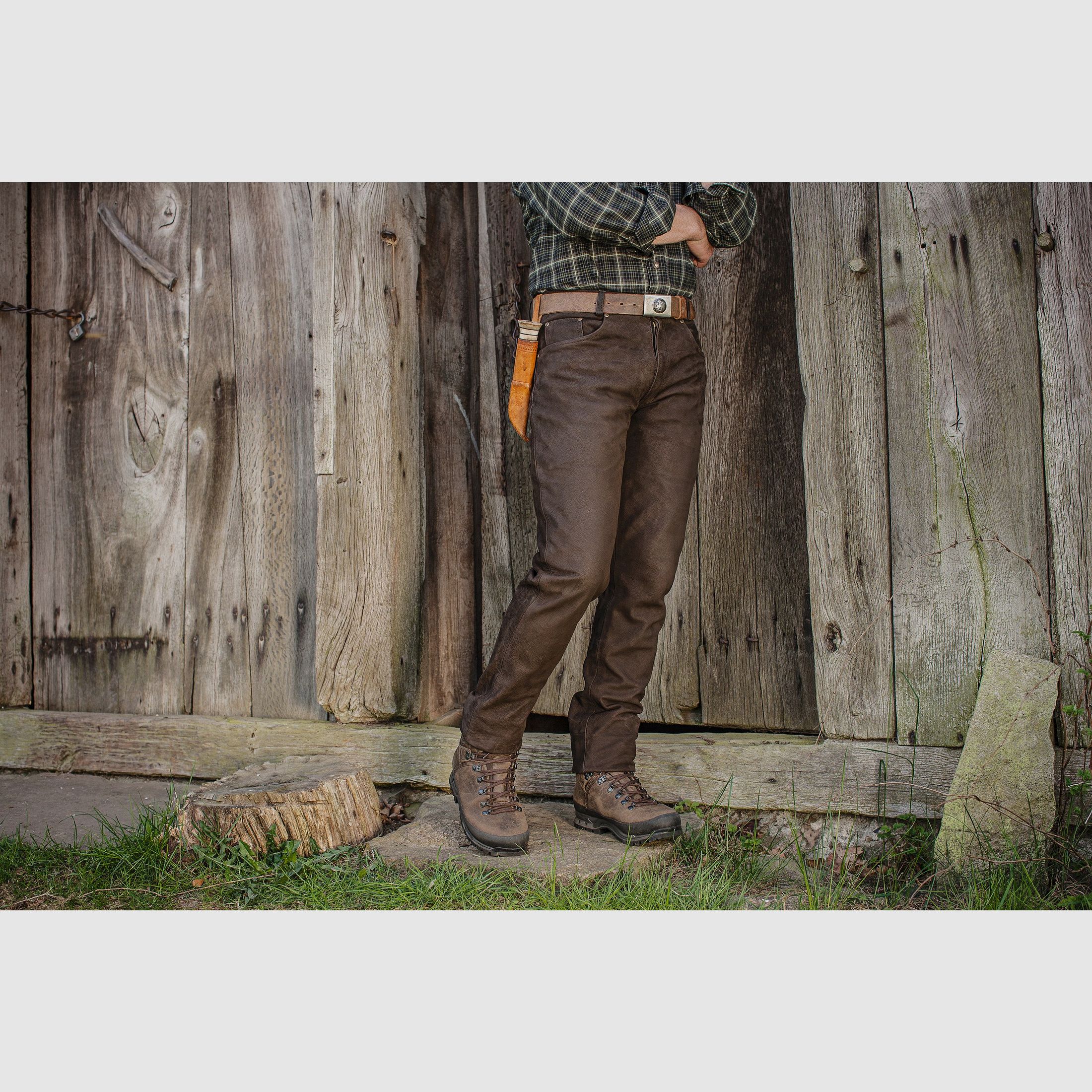 Heren Leren Jeans Buffalo