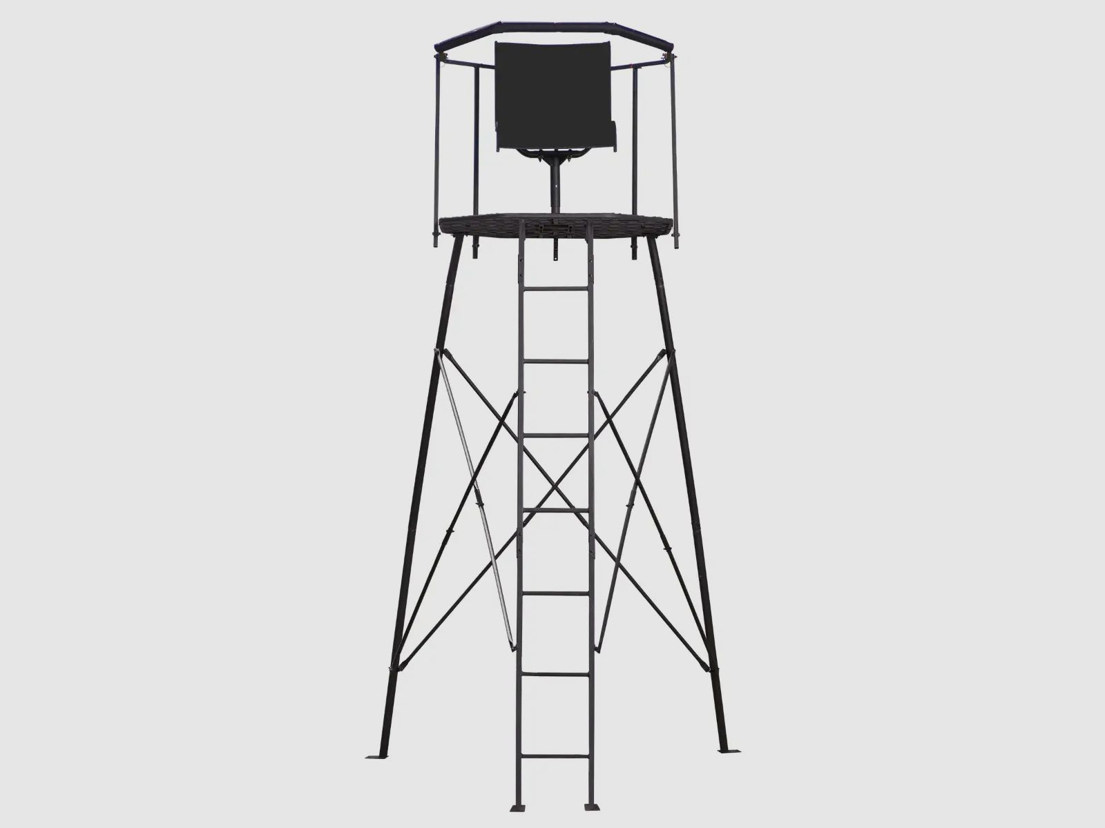 Free-standing high seat with railing