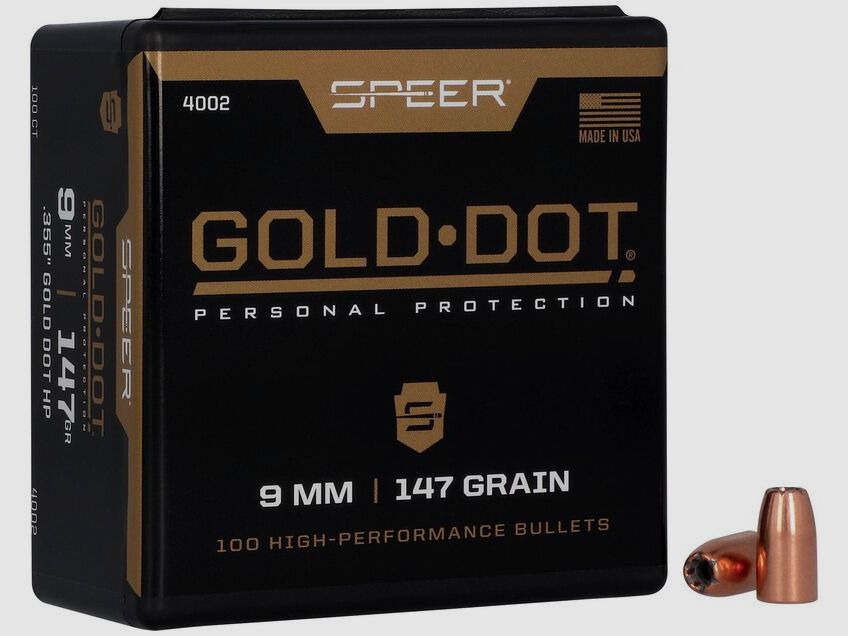 Geschosse SPEER Gold Dot HP – .355″ – 147 grains