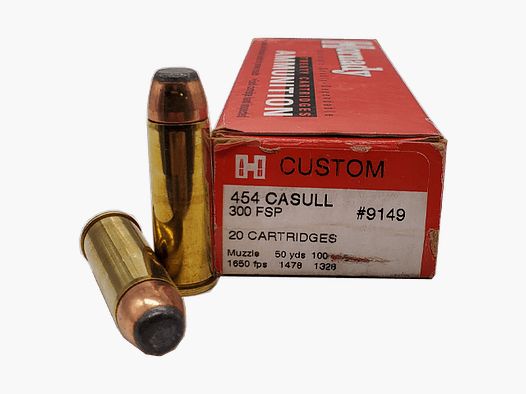 Revolverpatronen Hornady Custom 454 Casull 300FSP #9149 !!!