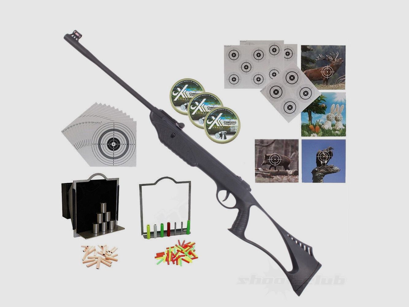 shoXx	 XS16 Kipplauf Luftgewehr 4,5 mm Diabolo Supertarget-SET