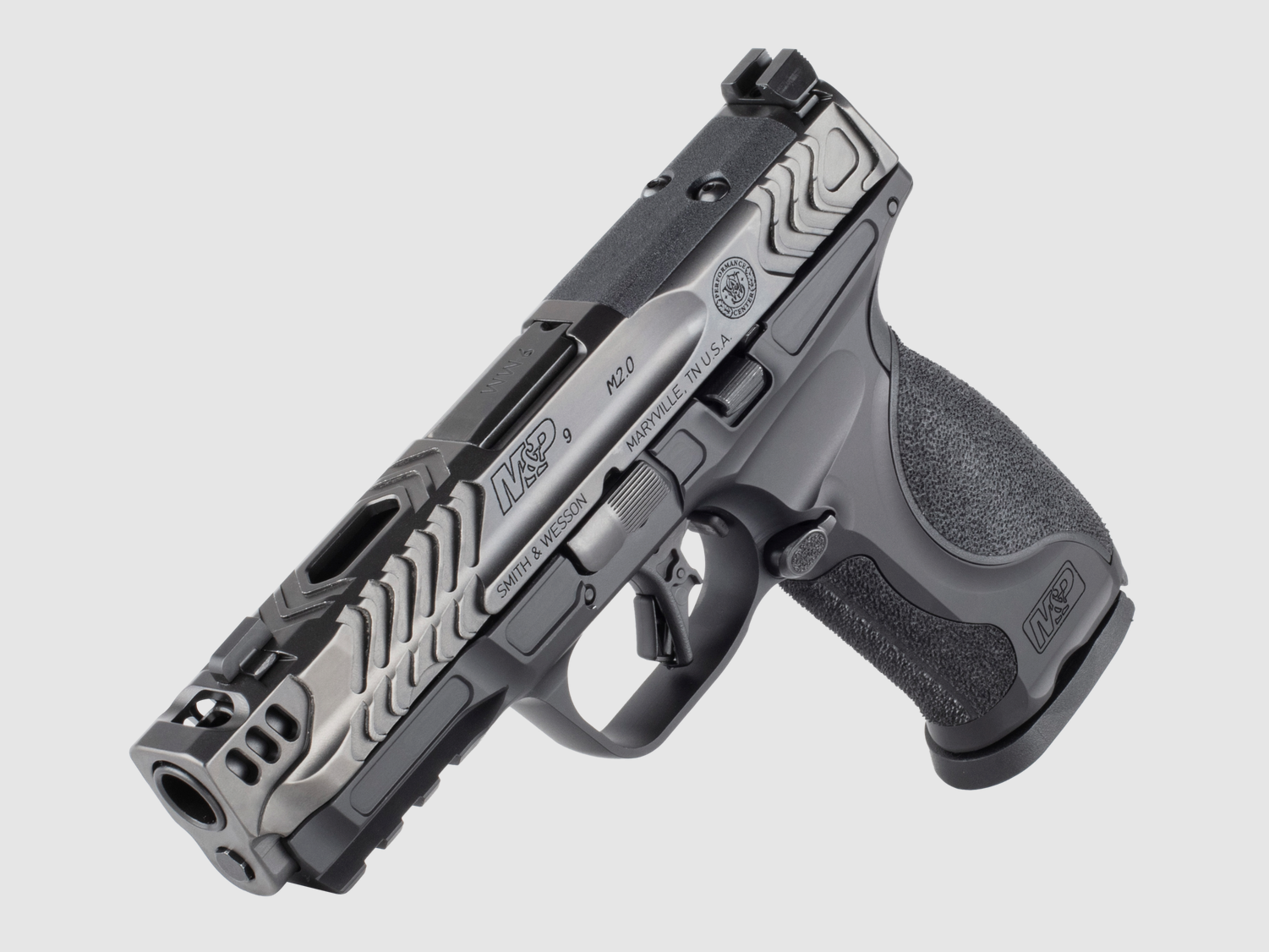 Smith & Wesson PC M&P 9 M2.0 Metal Carry Comp Optic Ready No Thumb Safety Blk/Gry 9mm Luger 4.22in 17rnd SF, Bild 4 von 6