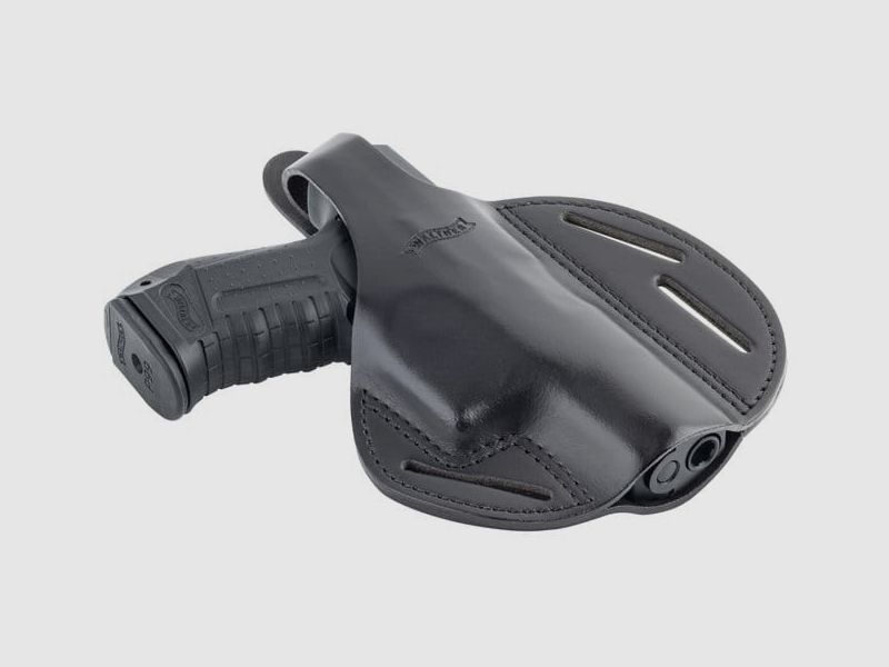 Umarex fondina in pelle nera per Walther P99 e H&K P30