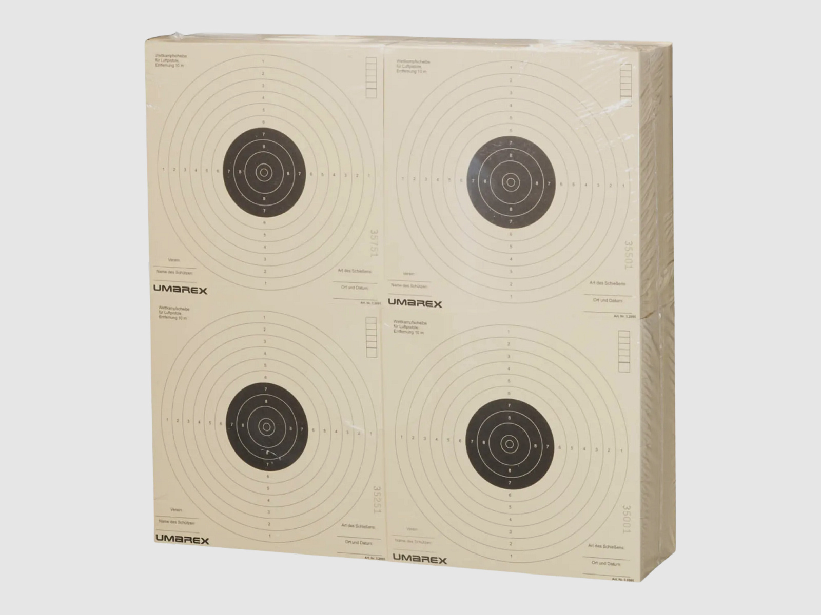 Blancos para pistolas 17x17cm 100 uds.