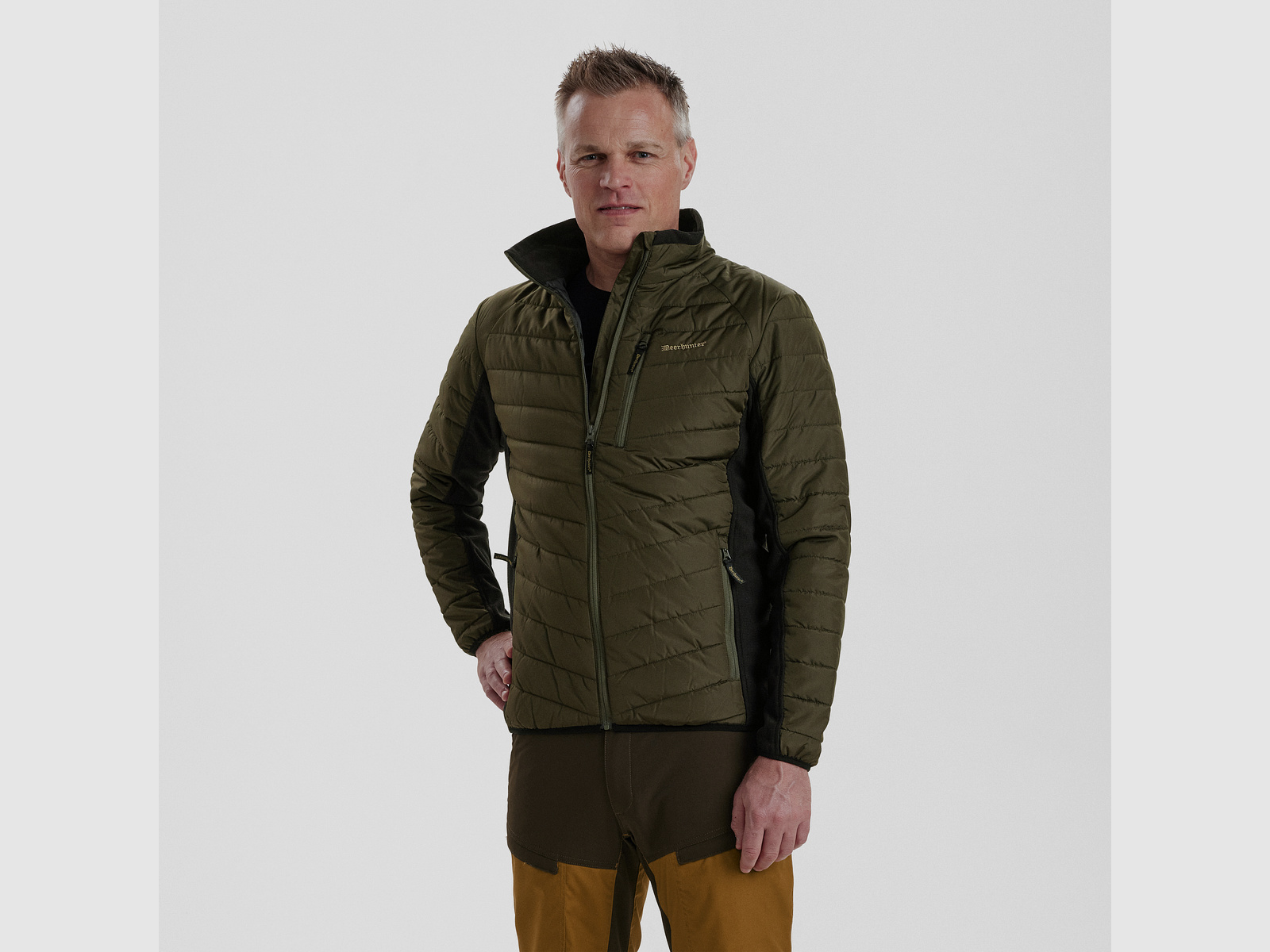 Moor Wattierte Jacke mit Softshell - Adventure Green – Größe: S