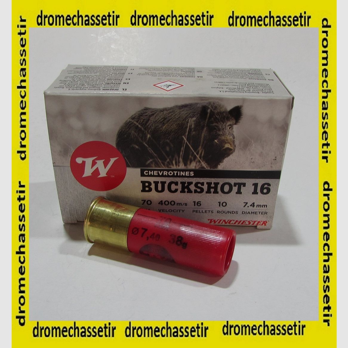Box mit 10 Patronen Winchester Kal. 12/70 Schrot 16 gr