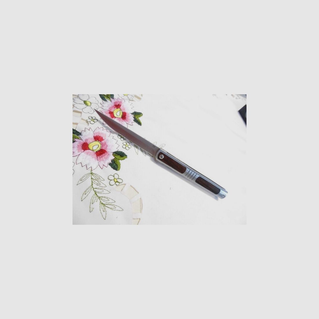 Exklusives AURIVER-Klapp-Taschenmesser Heft:Edelstahl BUBINGA-Echtholz-elegant,zweckmässig Neu