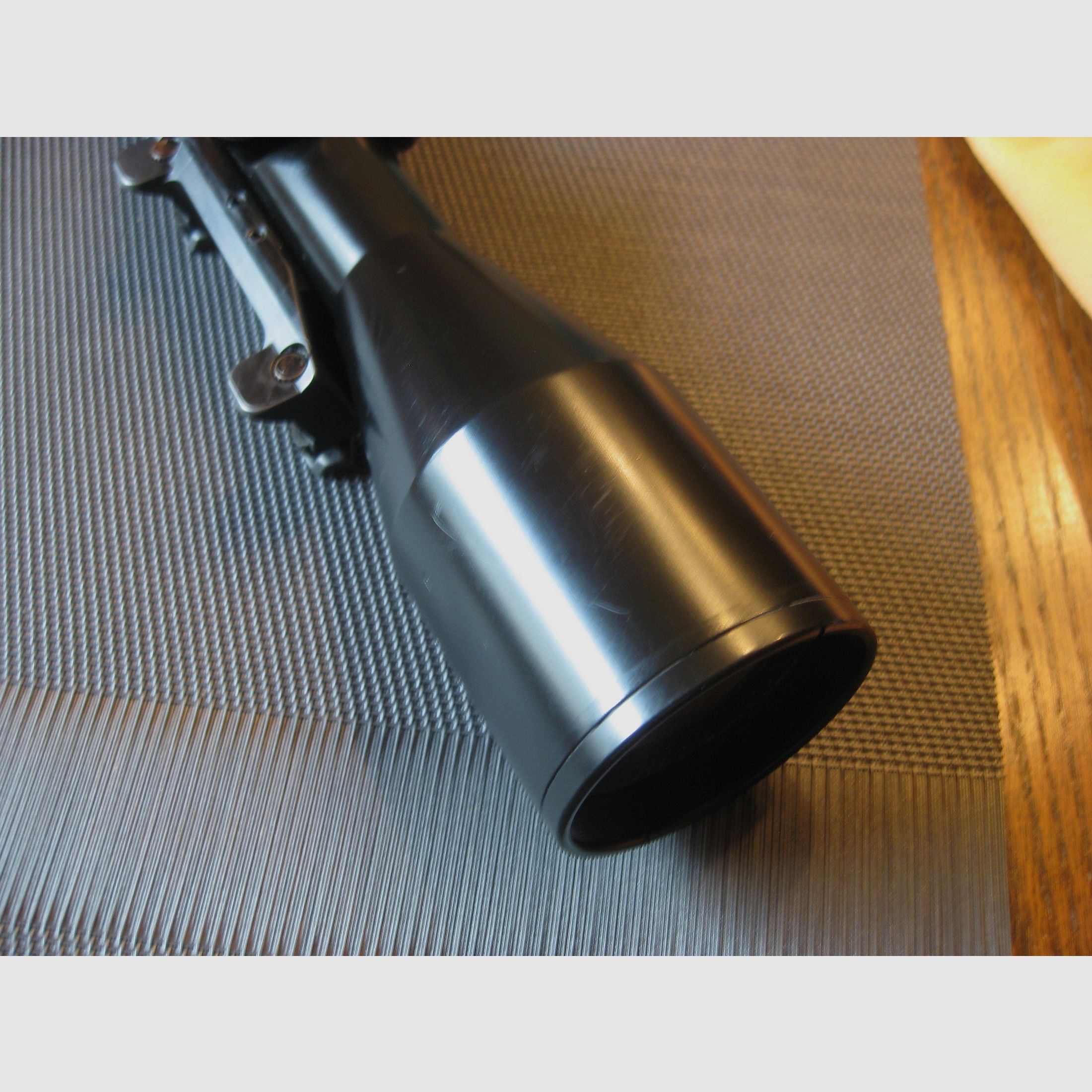 Gebrauchter KLASSIKER. Das Schmidt&Bender 3-12x50 mit Absehen-1 (ähnlich ZEISS-Diavari Absehen) inkl. älterer Blaser-Sattelmontage! Kein Swarovski-LEICA-Kahles-Nickel