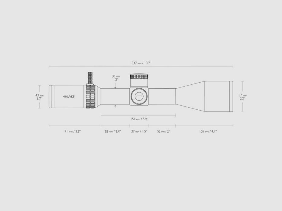 Hawke Zielfernrohr Vantage HD 30 WA SF IR , 4-16x50, Mil Pro2 (10x), Bild 7 von 8