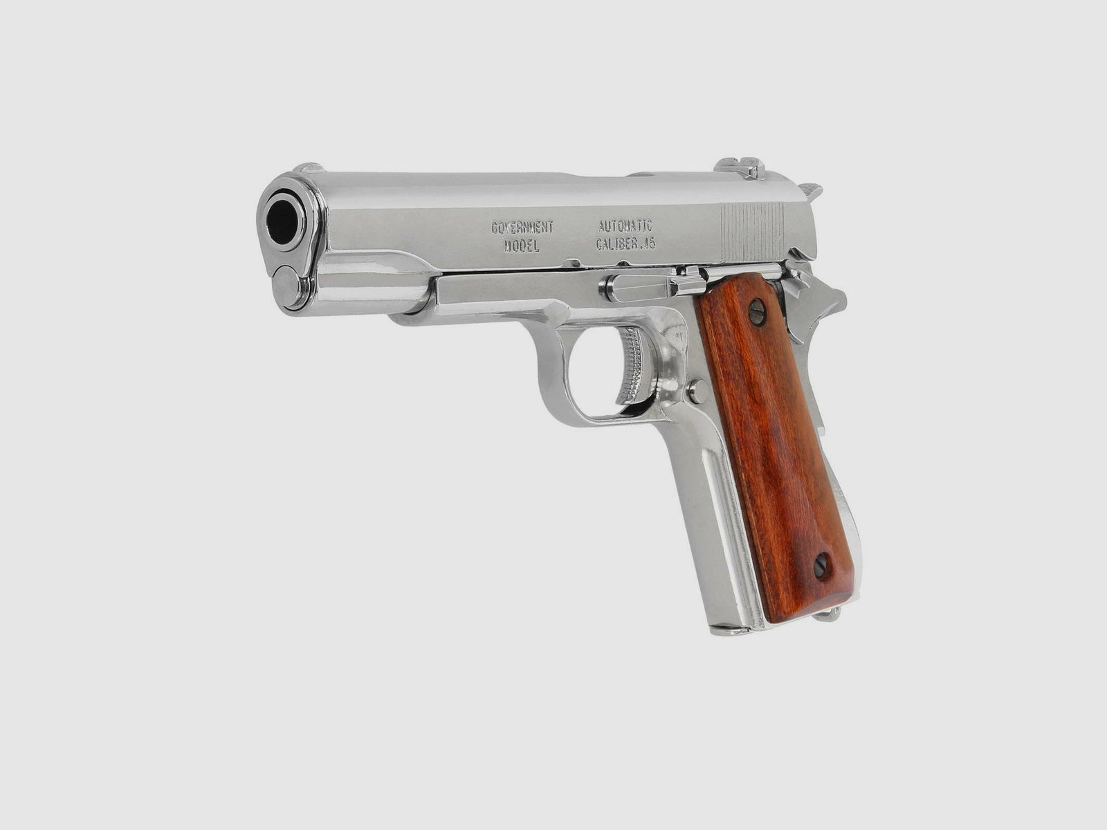 Denix Dekomodell 45er Colt Government M1911A1 Automatik Vernickelt - Holzgriffschalen