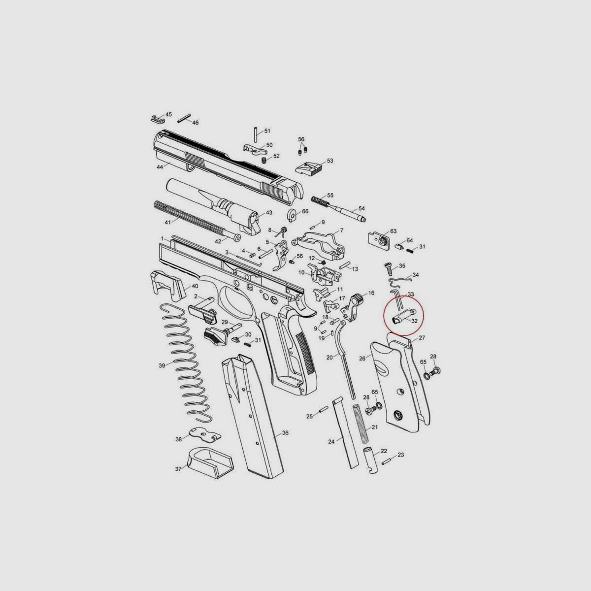 CZ SP-01 Zatrzask magazynka, zdjęcie 3 z 3