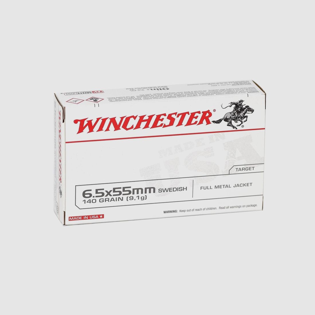 MUNICION WINCHESTER 6.5X55 mm SWEDISH 140 GR FMJ, imagen 3 de 3