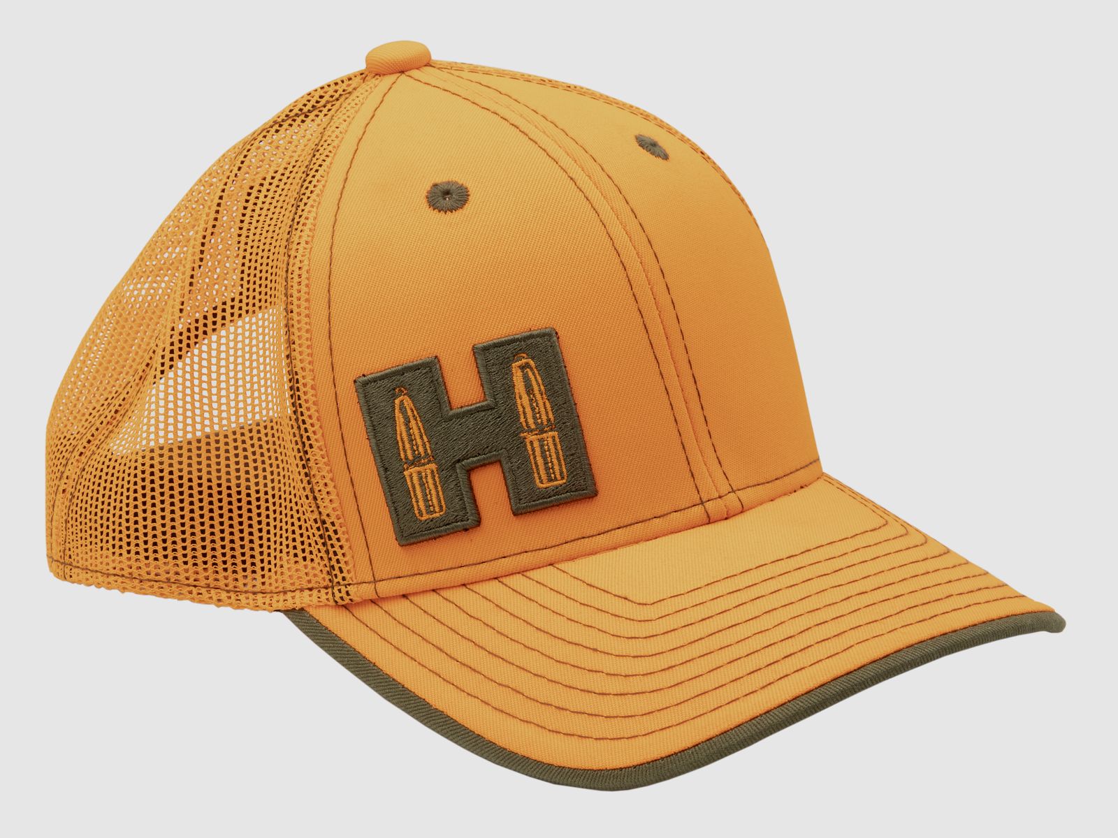 Gorra Hornady Shield Naranja Negro "H" Mesh