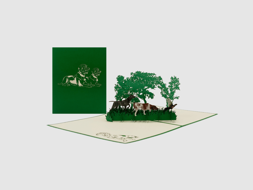 Pop-up-Karte Jagdhunde