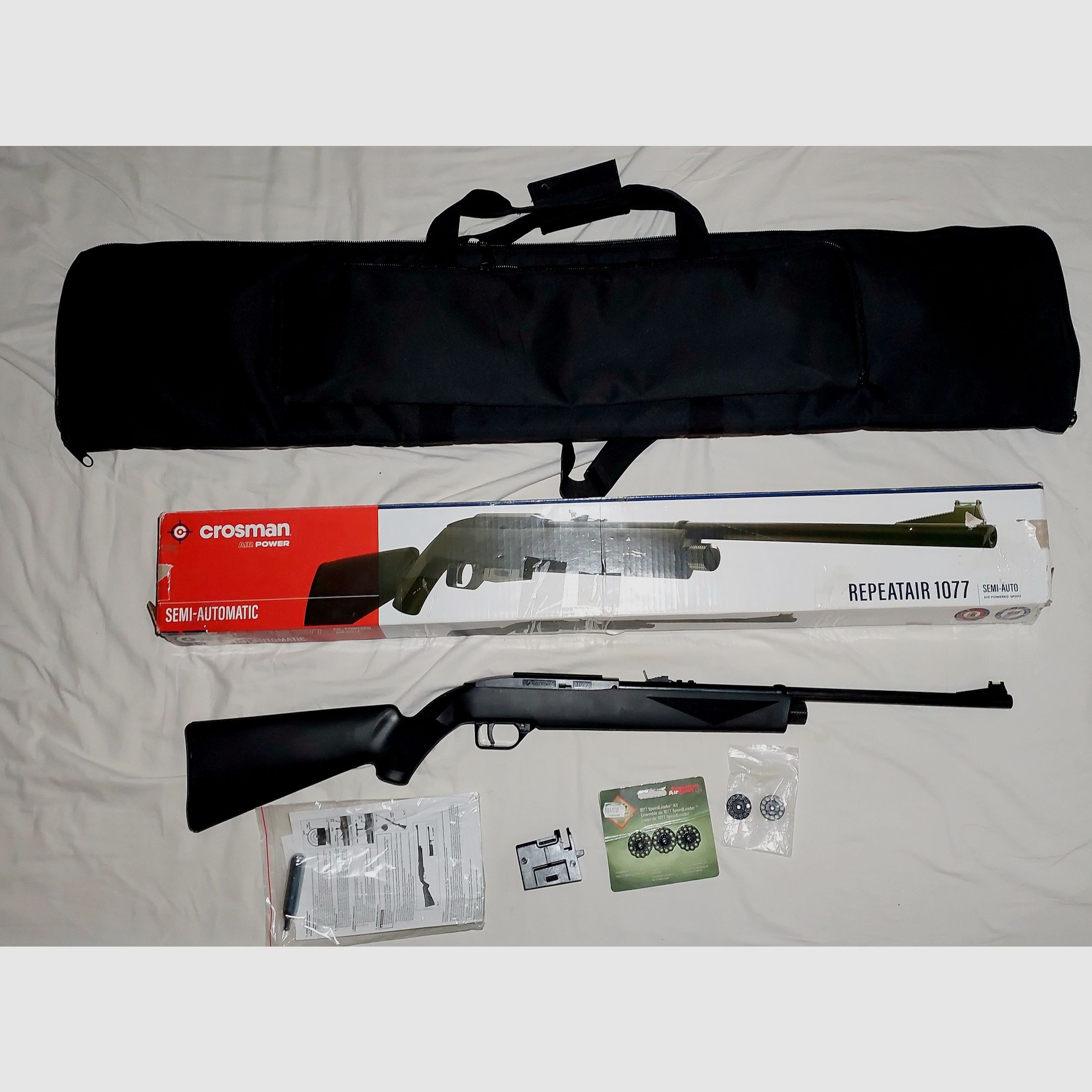 Crosman 1077 Repeatair  Co2 Gewehr 4,5 mm Diabolo m. viel Zubehör