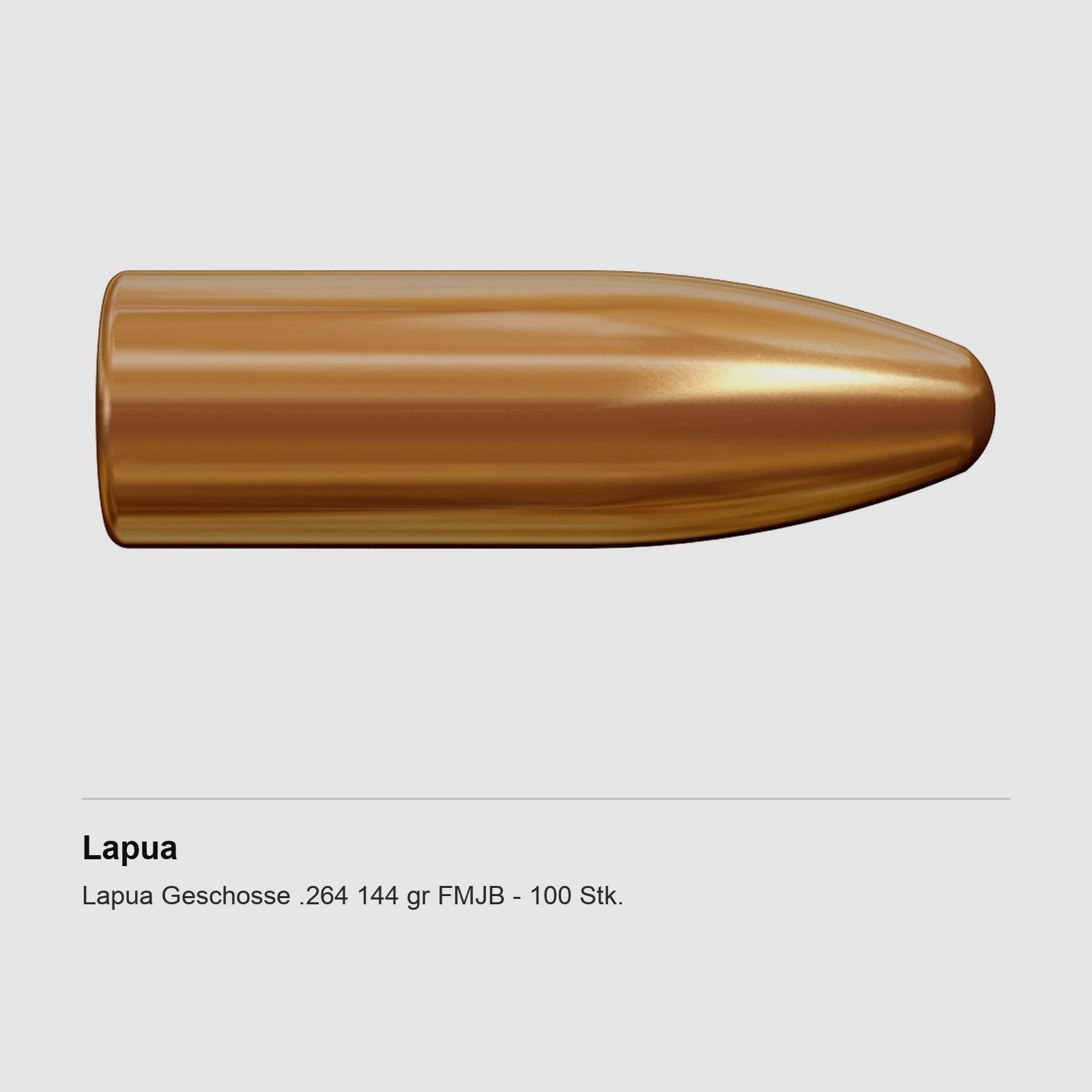 Lapua Bullets .264 144 gr FMJB – 100 pcs.