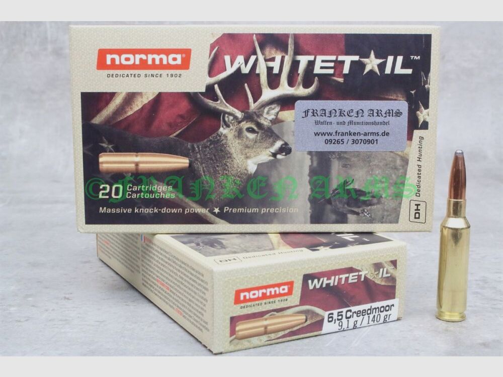 Norma Whitetail 6,5 Creedmoor 140gr. 9,1g 20 pièces Prix dégressifs