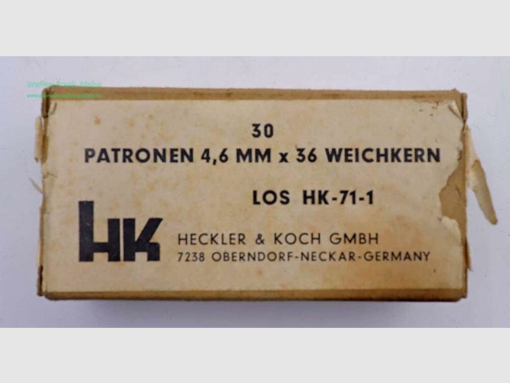 Heckler & Koch - Oberndorf Büchsenpatronen 4,6x36mm/Weichkern