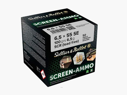 6,5x55 Screen-Ammo SCR Zink 6,5g/100grs. Sellier & Bellot